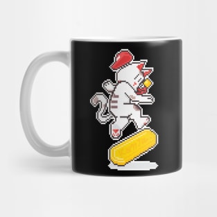 Meow Cat Jumping Pixel 8bit Illustration Mug